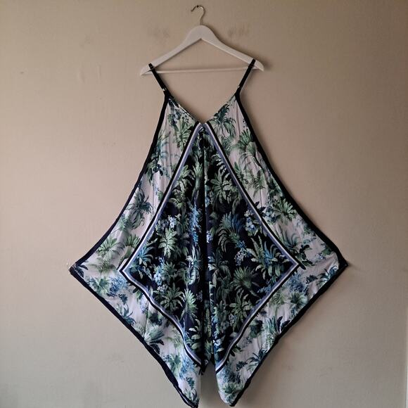 Tommy Bahama Arts of Palm Scarf Cover-Up Midi Dress Mare Navy Womens Size L XL - Picture 4 of 10